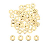 PATIKIL M5 Flat Washers, 56PCS 12mm OD 1mm Thick Brass Ring Thin Flat Spacers Metal Sealing Gasket Ring for Screw Bolt Faucets Hose