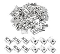 PATIKIL M5 Half Round Roll in Spring t Nuts, 50 Pcs 4545 Series Carbon Steel t Slot Spring Nuts for 10mm Aluminum Extrusion Profile 3D Printer DIY Tools Furniture Assembly, Silver