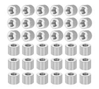 PATIKIL M5 Knurled Thumb Nuts, 50pcs Nickel Plated Female Thread Type Flat Head Through Hole Round Hand Tighten Knob Fasteners Screw Cap Adjust Lock Position, D10mm x H8mm
