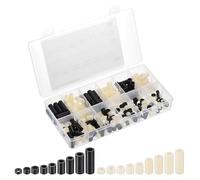 PATIKIL M5 Nylon Spacer Set, 180Pcs Non-Threaded ABS Round Spacer Standoff Assortment Electrical Outlet Spacers for PCB Motherboard, Circuit Board, Switch and Receptacle, Black/White