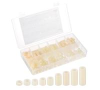 PATIKIL M5 Nylon Spacer Set, 180Pcs Non-Threaded ABS Round Spacer Standoff Assortment Electrical Outlet Spacers for PCB Motherboard, Circuit Board, Switch and Receptacle, White