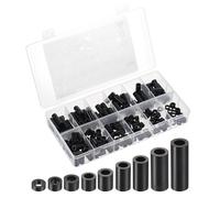 PATIKIL M5 Nylon Spacer Set, 180Pcs Non-Threaded ABS Round Spacer Standoff Assortment Electrical Outlet Spacers for PCB Motherboard, Circuit Board, Switch and Receptacle, Black