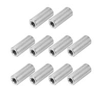 PATIKIL M5 Round Connector Nuts, 10 Pcs 0.39"OD x 0.98"H 304 Stainless Steel Round Knurled Thumb Coupling Nut Sleeve Threaded Rod Bar Stud Tube Hardware Fastener for Camera Lamp Bracket
