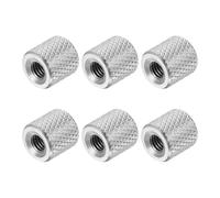 PATIKIL M5 Round Connector Nuts, 6 Pcs 0.39"OD x 0.39"H 304 Stainless Steel Round Knurled Thumb Coupling Nut Sleeve Threaded Rod Bar Stud Tube Hardware Fastener for Camera Lamp Bracket