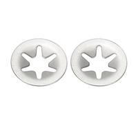PATIKIL M5 Star Internal Tooth Lock Washers, 100 Pcs Push on Retaining Clips 304 Stainless Steel Quick Speed Locking Washers for Fastening, Silver