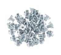 PATIKIL M5 T-Nuts, 60 Pcs Zinc Plated Steel 4-Pronged Tee Blind Nut 10 mm Length Four-jaw t Nuts Threaded Inserts Hardware for Wood Furniture Cabinetry Rock Climbing Holds