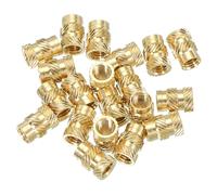 PATIKIL M5 Threaded Inserts M5x10x7mm, 20 Pcs Brass Heat Set Insert Female Threaded Inserts Metric Knurled Nuts Embedment Nut for Plastic and 3D Printing Components, Gold