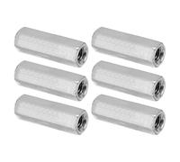 PATIKIL M5 x 0.8-Pitch 304 Stainless Steel Hex Coupling Nuts, 6Pcs 25mm/ 1" Length Coarse Fully Threaded Rod Coupling Nut Studding Connector Fasteners, Silver Tone