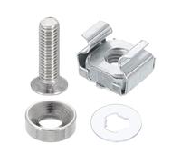 PATIKIL M5 x 18mm Rack Mount Cage Nut, 20 Pcs Carbon Steel Rack Screws Zinc Square Snap-in Cage Nuts for Mount Server Cabinet Shelves Routers Audio Console, Silver