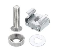 PATIKIL M5 x 20mm Rack Mount Cage Nut, 20 Pcs Carbon Steel Rack Screws Zinc Square Snap-in Cage Nuts for Mount Server Cabinet Shelves Routers Audio Console, Silver