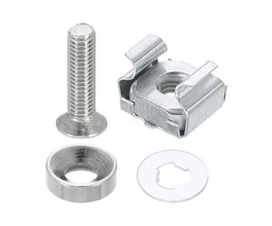 PATIKIL M5 x 20mm Rack Mount Cage Nut, 20 Pcs Carbon Steel Rack Screws Zinc Square Snap-in Cage Nuts for Mount Server Cabinet Shelves Routers Audio Console, Silver