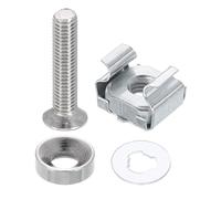 PATIKIL M5 x 25mm Rack Mount Cage Nut, 20 Pcs Carbon Steel Rack Screws Zinc Square Snap-in Cage Nuts for Mount Server Cabinet Shelves Routers Audio Console, Silver