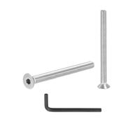 PATIKIL M5 x 60 mm Flat Head Socket Cap Screws, 20 Pcs 304 Stainless Steel Head Screw Bolts Hex Socket Drive Countersunk Bolts for Binding Furniture Table Machinery, Silver