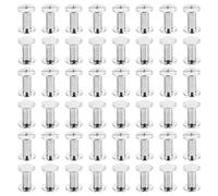 PATIKIL M5x12mm Chicago Screws, 100 Sets Chicago Screws Phillips Binding Post Screw Bolts Leather Rivets Brass Fasteners Connectors Steel for Leather Belt Scrapbook Photo Albums, Silvery