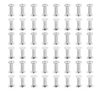 PATIKIL M5x14mm Chicago Screws, 100 Sets Chicago Screws Phillips Binding Post Screw Bolts Leather Rivets Brass Fasteners Connectors Steel for Leather Belt Scrapbook Photo Albums, Silvery