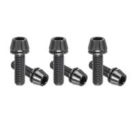 PATIKIL M5x16mm Titanium Bicycle Stem Bolt, 6 Pack Hex Tapered Head Bolt Mountain Bike Screw Replacement with Washer for Bicycle Stem Parts, Black