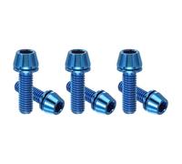 PATIKIL M5x16mm Titanium Bicycle Stem Bolt, 6 Pack Hex Tapered Head Bolt Mountain Bike Screw Replacement with Washer for Bicycle Stem Parts, Blue