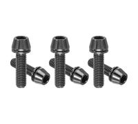 PATIKIL M5x18mm Titanium Bicycle Stem Bolt, 6 Pack Hex Tapered Head Bolt Mountain Bike Screw Replacement with Washer for Bicycle Stem Parts, Black