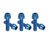PATIKIL M5x18mm Titanium Bicycle Stem Bolt, 6 Pack Hex Tapered Head Bolt Mountain Bike Screw Replacement with Washer for Bicycle Stem Parts, Blue