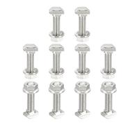 PATIKIL M5x20mm T-Slot Bolts, 10 Sets Drop-in Bolt Hammer Head with Hexagon Flange Nuts T-Bolt Stud Sliding Screw for 20 Series Aluminum Extrusion Profile, Silver