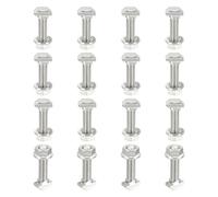 PATIKIL M5x20mm T-Slot Bolts, 16 Sets Drop-in Bolt Hammer Head with Hexagon Flange Nuts T-Bolt Stud Sliding Screw for 20 Series Aluminum Extrusion Profile, Silver