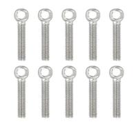 PATIKIL M5x28mm Lifting Shoulder Eye Bolts, 10 Pcs Machinery Shoulder Lifting Screw Bolt 304 Stainless Steel Threaded Screw Eyebolt for Lifting Hanging Valves Fasteners, Silver