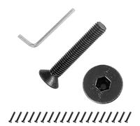PATIKIL M5x30 mm Flat Head Socket Cap Screws, 20 Pcs Carbon Steel Flat Countersunk Bolts Hex Socket Drive Machine Screws Full Thread Grade 10.9 with Hex Spanner, Black