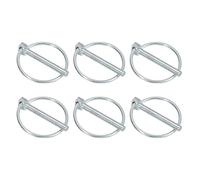 PATIKIL M5x40 mm Tractor Lynch Pin with Ring, 6 Pcs Heavy Duty Assortment Kit Lock Pin Clips for Tractors Trailer Farm Trucks Mowers, Silver Tone