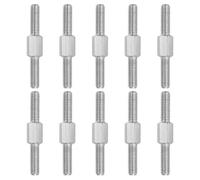 PATIKIL M5x40mm Double End Threaded Stud Screw, 10pcs 304 Stainless Steel Hex Bolt Left and Right Hand Threaded Rod Bar Adapter for Furniture Hardware, House Maintenance