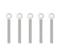 PATIKIL M5x42mm Lifting Shoulder Eye Bolts, 5 Pcs Machinery Shoulder Lifting Screw Bolt 304 Stainless Steel Threaded Screw Eyebolt for Lifting Hanging Valves Fasteners, Silver