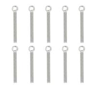 PATIKIL M5x48mm Lifting Shoulder Eye Bolts, 10 Pcs Machinery Shoulder Lifting Screw Bolt 304 Stainless Steel Threaded Screw Eyebolt for Lifting Hanging Valves Fasteners, Silver