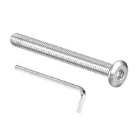 PATIKIL M5x50mm Flat Head Hex Socket Cap Screws Bolts, 20PCS 304 Stainless Steel 18-8 Furniture Bolt with Hex Allen Wrench for Bed Chair Repairs Ship Assembly Mechanical Industry, Silver