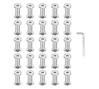 PATIKIL M5x5mm Hex Chicago Screws 6x16mm, 20Pcs 304 Stainless Steel Metric Hex Drive Socket Cap Binding Post Screw Posts for Scrapbook Leather Belt Album Furniture Repair, Silver