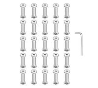 PATIKIL M5x5mm Hex Chicago Screws 6x25mm, 20Pcs 304 Stainless Steel Metric Hex Drive Socket Cap Binding Post Screw Posts for Scrapbook Leather Belt Album Furniture Repair, Silver