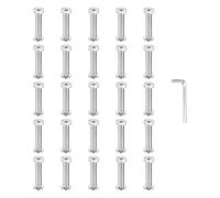 PATIKIL M5x5mm Hex Chicago Screws 6x30mm, 20Pcs 304 Stainless Steel Metric Hex Drive Socket Cap Binding Post Screw Posts for Scrapbook Leather Belt Album Furniture Repair, Silver