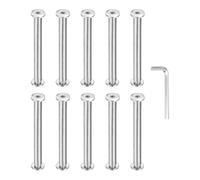 PATIKIL M5x5mm Hex Chicago Screws 6x60mm, 5Pcs 304 Stainless Steel Metric Hex Drive Socket Cap Binding Post Screw Posts for Scrapbook Leather Belt Album Furniture Repair, Silver