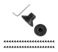 PATIKIL M5x6 mm Flat Head Socket Cap Screws, 100 Pcs Carbon Steel Flat Countersunk Bolts Hex Socket Drive Machine Screws Full Thread Grade 10.9 with Hex Spanner, Black