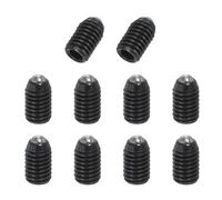 PATIKIL M5x8mm Ball Point Set Screws, 10 Pcs Carbon Steel Hex Socket Spring Plungers Grub Screw for Industrial Machine Home Furniture Workplaces, Black