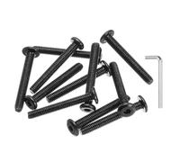 PATIKIL M6-1.0x45mm Flat Head Socket Cap Bolts Screws, 10 Pcs 304 Stainless Steel Hex Drive Full Machine Thread with Hex Wrench for Car Bike Ship Assembly Accessories