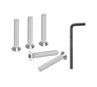PATIKIL M6-1x40mm Flat Head Socket Cap Bolts Screws, 20 Pcs 304 Stainless Steel Full Thread Hex Drive Countersunk Bolts with Hex Wrench for Car Bike Ship Assembly Accessories
