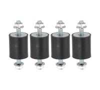PATIKIL M6 25x30mm Rubber Isolator Mounts, 4 Pcs Rubber Studs Shock Absorber Anti-Vibration Isolation Damping Mounts with Lock Nuts for Motor, Air Compressor, Engines (66mm Height)