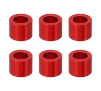 PATIKIL M6 Aluminium Spacers, 6 Pcs Metal Spacers Aluminium 6.2mm ID x 10mm OD x 8mm L Aluminium Spacer Screw Standoff Round for 1/4in or M6 Screw Bolts, Red