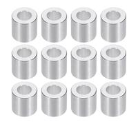 PATIKIL M6 Aluminum Spacers, 12pcs 1/4" x 1/2" Round Metal Spacers for 1/4 or M6 Screw Bolts, Unthreaded Standoff Bushing 9/16"L, 6.2x12x14mm