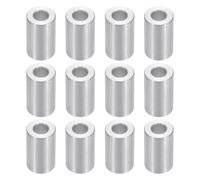 PATIKIL M6 Aluminum Spacers, 12pcs 1/4" x 1/2" Round Metal Spacers for 1/4 or M6 Screw Bolts, Unthreaded Standoff Bushing 13/16"L, 6.2x12x20mm