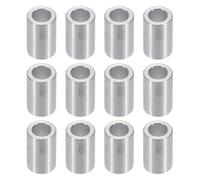 PATIKIL M6 Aluminum Spacers, 12pcs 1/4" x 3/8" Round Metal Spacers for 1/4 or M6 Screw Bolts, Unthreaded Standoff Bushing 5/8"L, 6.2x10x16mm