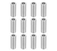 PATIKIL M6 Aluminum Spacers, 12pcs 1/4" x 3/8" Round Metal Spacers for 1/4 or M6 Screw Bolts, Unthreaded Standoff Bushing 1 3/16"L, 6.2x10x30mm