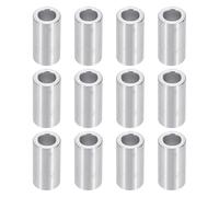 PATIKIL M6 Aluminum Spacers, 12pcs 1/4" x 3/8" Round Metal Spacers for 1/4 or M6 Screw Bolts, Unthreaded Standoff Bushing 13/16"L, 6.2x10x20mm