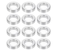 PATIKIL M6 Aluminum Spacers, 12pcs 1/4" x 3/8" Round Metal Spacers for 1/4 or M6 Screw Bolts, Unthreaded Standoff Bushing 1/8"L, 6.2x10x3mm
