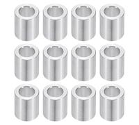 PATIKIL M6 Aluminum Spacers, 12pcs 1/4" x 3/8" Round Metal Spacers for 1/4 or M6 Screw Bolts, Unthreaded Standoff Bushing 1/2"L, 6.2x10x12mm