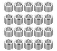 PATIKIL M6 Aluminum Spacers, 20 Pcs Metal Spacer Aluminum Round 6.2mm ID x 10mm OD x 8mm L Thickness Aluminum Spacer 1/4in ID Screw Standoff for 1/4" or M6 Screw Bolts